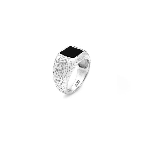 Ring Gehämmert Onyx